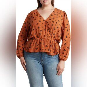 NWT Melrose and market Plus size 1X=18W Top floral long sleeves New